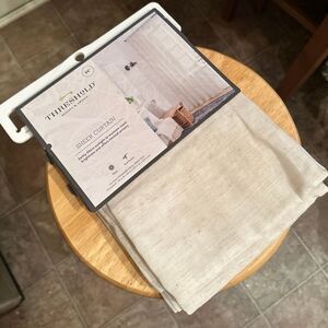 Threshold Sheer Curtain Panel Natural Linen 84''